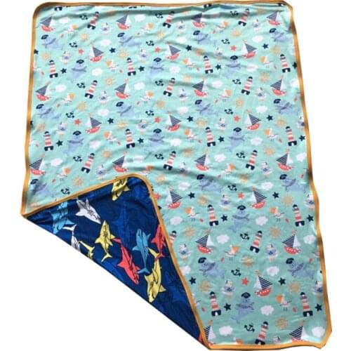 2019 childrens new double-layer printed cotton cartoon print pattern blanket