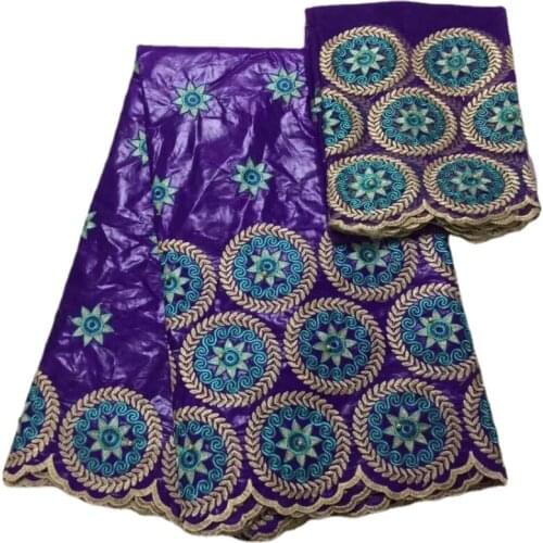 2021 New Two-Tone Circle Embroidered Gold Thread Jacquard Fabric Nigeria African Clothing