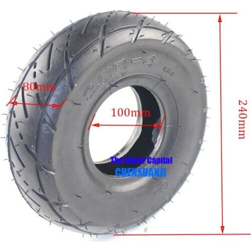 3.00-4 Tires+Tube for Electric Scooter Go kart Mini Pocket Bike (Street Tread)