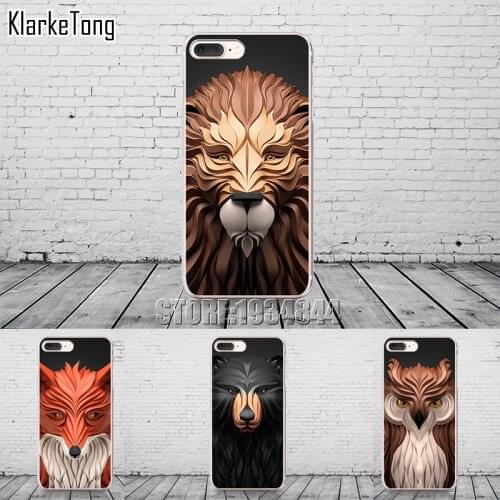 3D Animal Lion Fox Owl Design Phone Case Cover For iPhone 12 11 7 6s 8 Plus SE2020 XS MAX XR Cases Transparent Silicon Coque