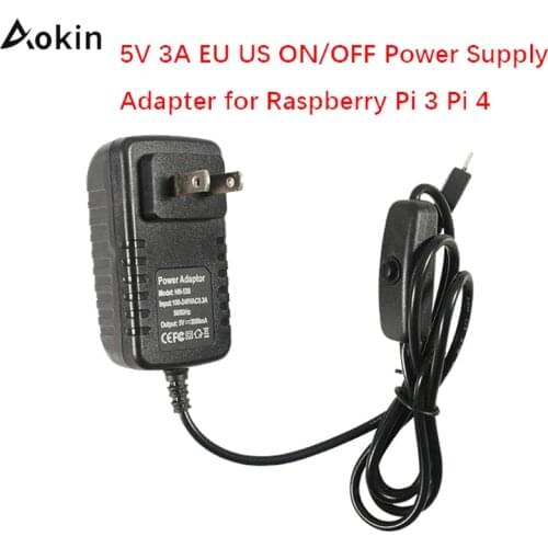 5V 3A Raspberry Pi 4 Power Supply Type-C Power Adapter With ON/OFF Switch US EU Charger for Raspberry Pi 4 Model B Pi 3