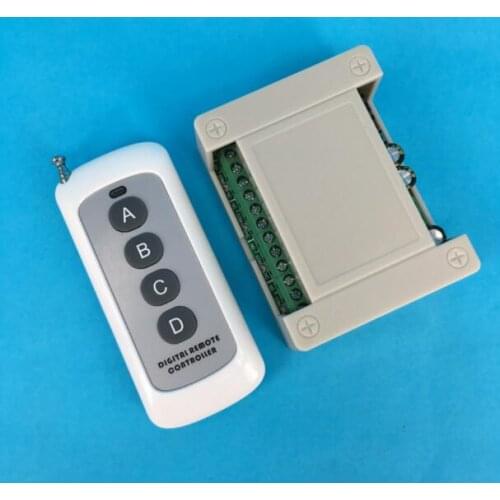 AC 220v 4 CH RF Wireless Remote Control Receiver + transmitter Motor / electric door /Household appliances