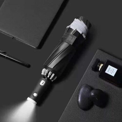 Suitable for Xiaomi Automatic Umbrella Anti-UV Umbrella with Reflective Strip LED Light Umbrella Academy Tri-fold Umbrella