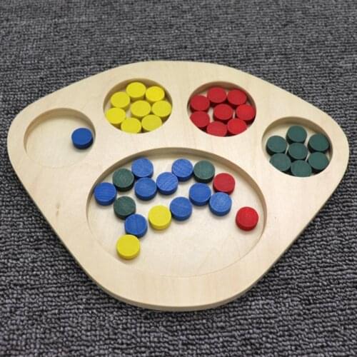 Kids Color Matching Toy Wooden Classification Board Round Disks Color Matching Educational Kids Toy