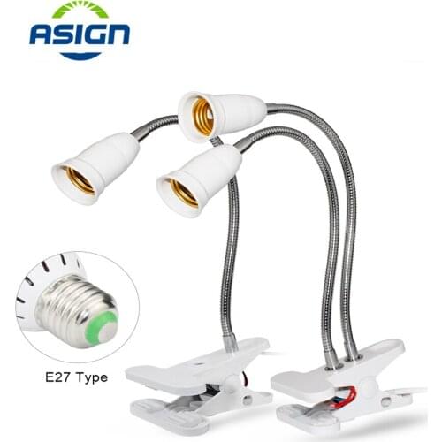 30CM E27 Lamp Holder AC85-265V 360 Degrees Flexible Light Holder Double Heads Clip Extension E27 Bulb LED Grow Light EU/US Plug
