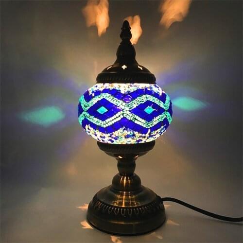 Shipping Personality Christmas Gift Table Lamp Decoration Retro Ethnic Style Bedroom Living Room Study Exotic Style Table Lamp