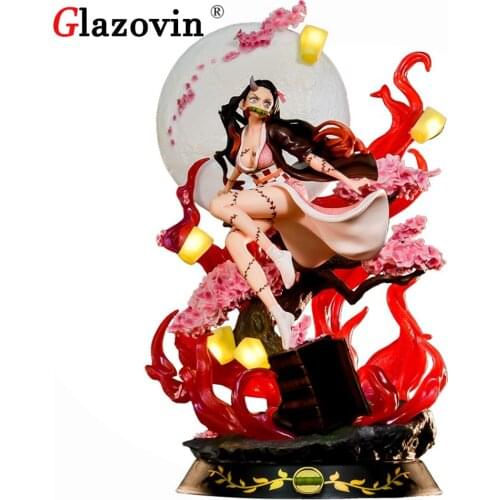 Glazovin 31cm Demon Slayer Kamado Nezuko Action Figure Big Size PVC GK Statue Adult Collectible Model Doll Gifts