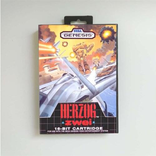 Herzog Zwei - USA Cover With Retail Box 16 Bit MD Game Card for Sega Megadrive Genesis Video Game Console