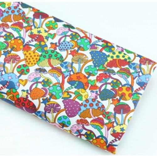 Colorful Mushroom 100% Cotton Baby&child Printed Fabric,DIY Bedding Textile Fabric,Sewing Quilting Fat Quarters Material