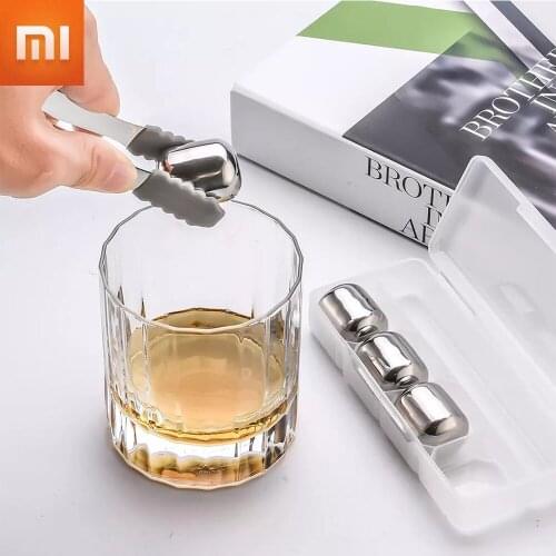 Xiaomi Circle Joy Ice Cube Stainless Steel Cooler Stone Washable Long-term Use Ice Maker for Whiskey Wine Corks Fuit Juice