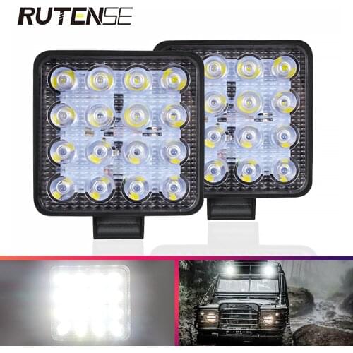48w Led light bar square spotlight Offroad 4X4 4WD Accessories Trucks SUV ATV Boat Excavator Tractor 4X4 led work light 12V 24V