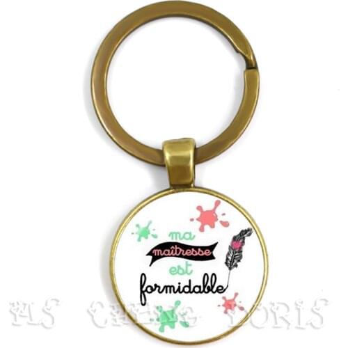 Fashion Quote I Am A Mistress Who Dechire Key Chain Jewelry Merci Maitresse Glass Cabochon Super Maitresse Keyring Teacher Gift