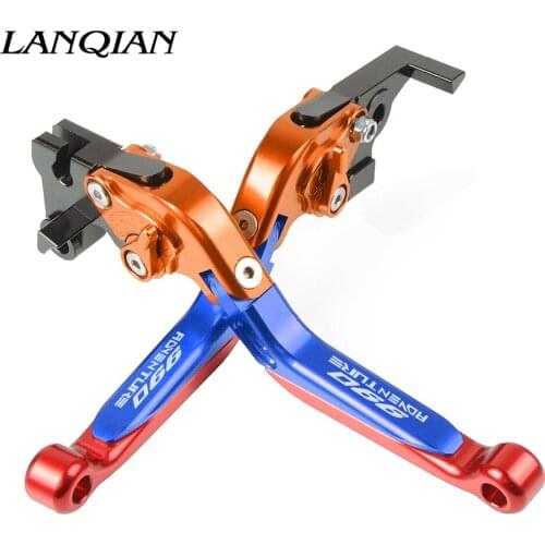 Motorcycle Accessories CNC Adjustable Brake Clutch Levers With LOGO For 990 AdventuRe 990AdventuRe 2009