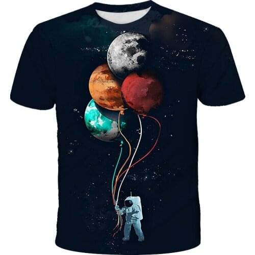 2021 Space Astronaut Graphic T Shirt For Men T Shirts Tops Clothing Men Shirt Ropa Hombre Chemise Homme Koszulki Poleras