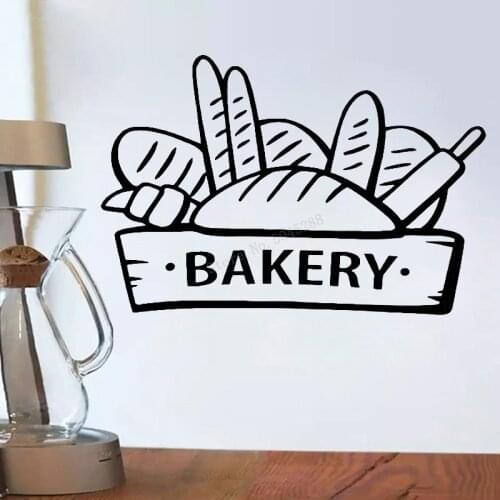 Bakery Shop Wall Window Decal Home Decoration Kitchen Cafe Vinyl Wall Stickers Bonuts Bread Removable Self Adhesive Mural LL1283