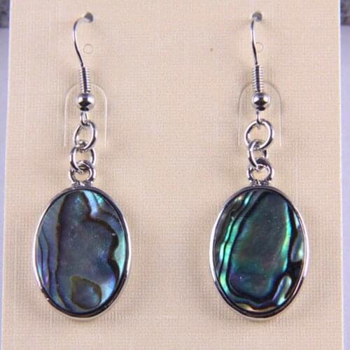 New Zealand Abalone Oval Shell Earrings Fashion Jewelry T005