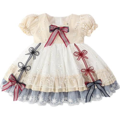 2021 Summer New Girl Lolita Lace Skirt Puff Sleeve Dress Skirt European And American Cute Fairy Skirt