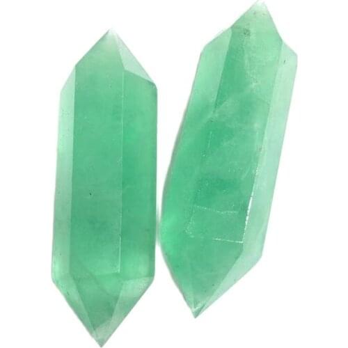 New arrivals crystals healing stones tower natural green fluorite double point wand for home decoration