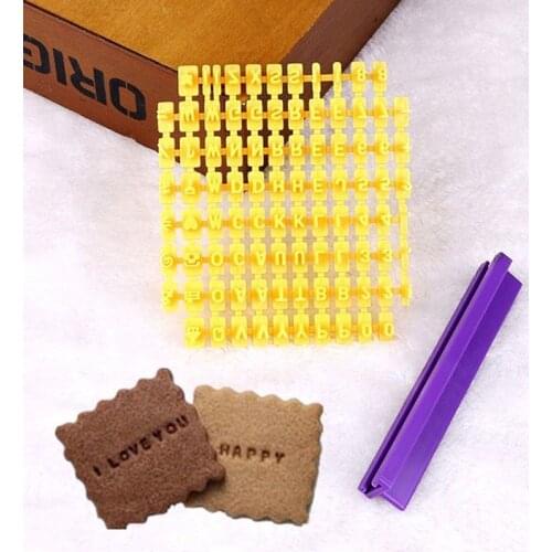 New DIY Alphabet Plastic Cake Mould Letter Impress Biscuit Cookie Cutter Press Stamp Embosser Fondant Mold 8*9cm