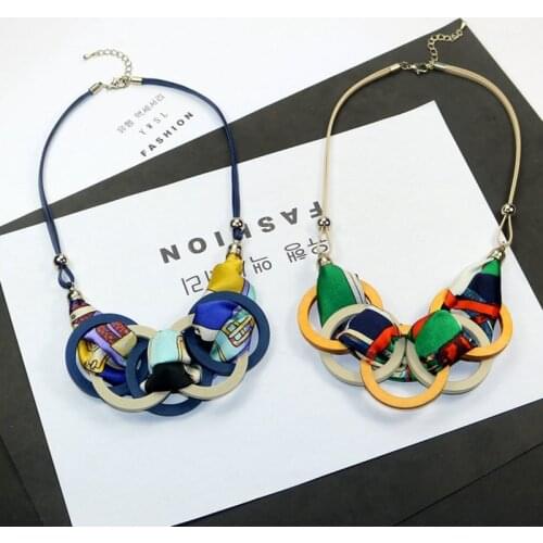 2018 autumn and winter new clavicle chain colored laced necklace, ladies fashion air Necklace