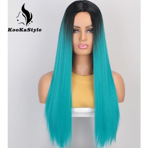 AISIBEAUTY Synthetic Womens Wig Omber Blonde Long Straight Wig High Temperature Fiber Natural Hair for African American Women