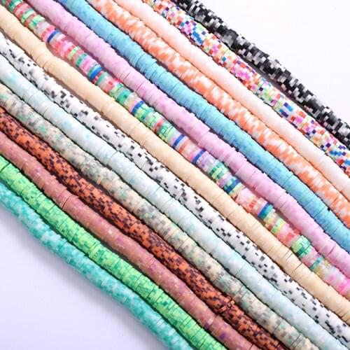 6mm 15colors Flat Round Polymer Clay Beads Chip Disk Loose Spacer Handmade Beads For Necklace Diy Bracelet Accessories