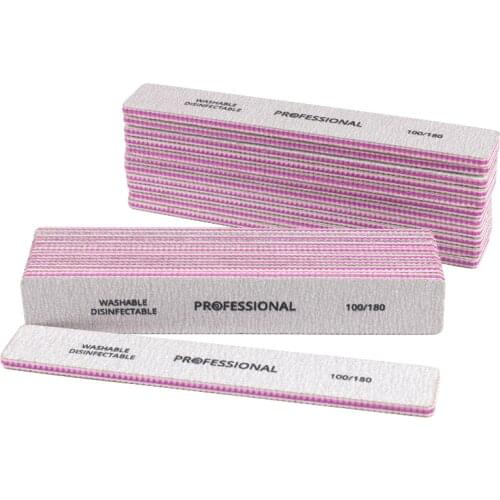 100Pcs /Lot Professional Straight Nail File 80/100/180 Emery Board Sanding Files UV Gel Polishing Buffer Files For Manicure