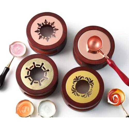 Retro Sealing Wax Furnace Stove Pot Wood Handle Sealing Wax Spoon Wax Bead Melting Pot Sealing Stamp Craft Gift