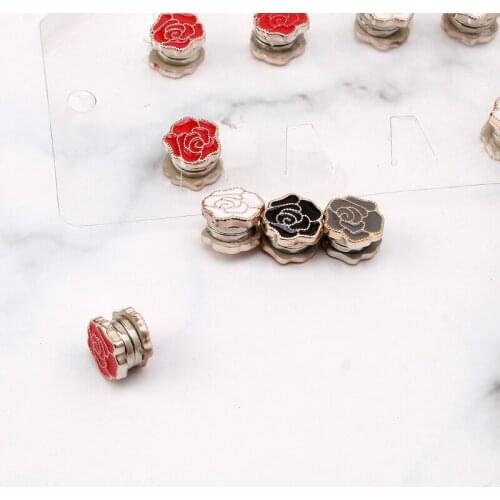 Strong Magnetic Hijab Clip Safe Hijab Brooch Rose Pin Luxury Accessory No Hole Pins Flower Brooch for Muslim Scarf