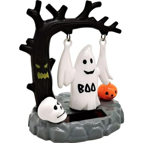 Cute Solar Power Dancing Hanged Ghost Figure Toy Dolls Home Office Table Car Dashboard Decoration