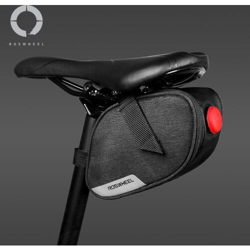 Roswheel Essentials 131463 Mountain Road Cycling Bike Bicycle Rear Seat Saddle Bag Pouch Pannier Sack with Tail Light