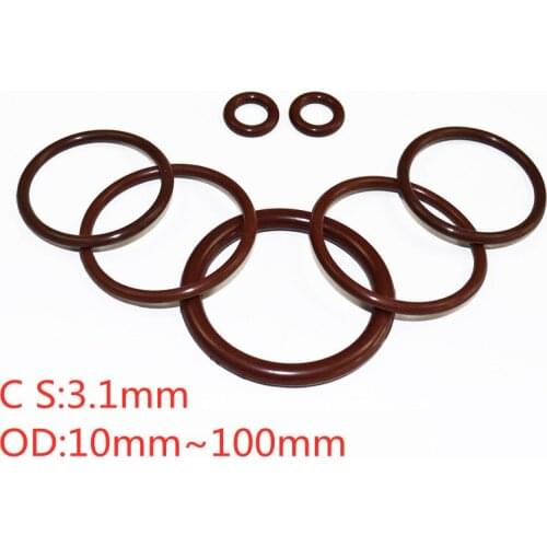 CS 3.1mm OD 10mm~100mm fluorine rubber O-rings seal ring