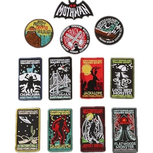 High Quality Fashion Cool Round Letter Rectangle Badge Patch Stickers DIY Clothing Accessories Embroidery Cloth Stickers