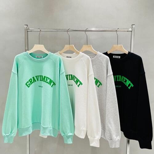 Chic Letter Print Pattern Women Hoody 2021 Spring New Fashion Solid Harajuku Hoodies Autumn Loose Pullover Sweatshirts Sudaderas