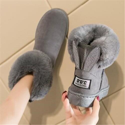 2019 New lovely rabbit ears soft home boots Women winter boots women warm plush shoes woman winter ankle boots women shoes