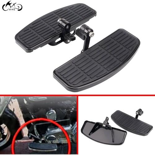 1 Pair Motorcycle Black Adjust Front Floorboard Footboards Foot Peg For Harley Dyna Electra Glide FLHT Road King FLHR Softail