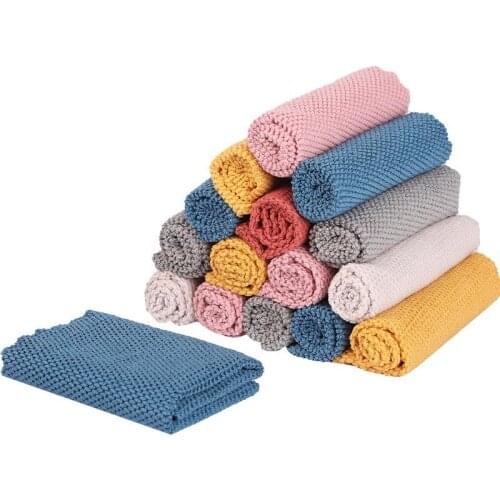 5PCS Multi-purpose Super Absorbent Dishcloth House Cleaning Towels Anti-grease Microfiber Cloth Kitchen Supplies Wiping Rags