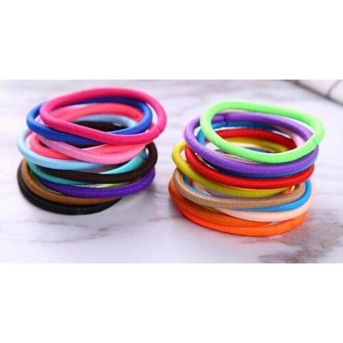 50pack 100pcs/pack Girls Candy Colors Nylon 5CM Rubber Bands Children Safe Elastic Hair Bands