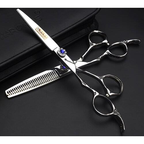 6 inch left hand pet scissors professional for grooming dog cat high quality cutting shears thinning scissors logo engraving
