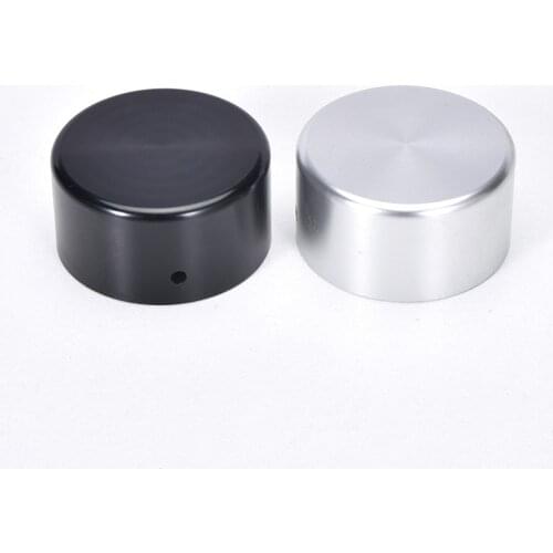 Silver / black diameter 48MM height 25MM aluminum volume knob for amplifier audio DIY