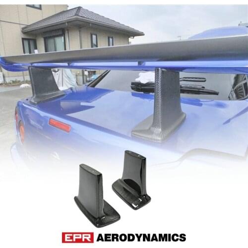 Car Accessories For Nissan Skyline R34 GTR JUN Style Carbon Fiber High Spoiler Leg Glossy Finish Rear Wing Stand Kit Fibre Part