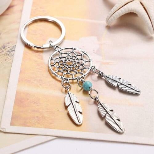 2PCS handmade dream catcher keychain dream catcher simple fashion key ring buckle pendant #BW