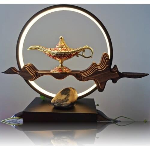 Tea-Pot Aladdin-Lamp Office Vintage Home Collection Desktop-Decor 1pc Zinc-Alloy -New