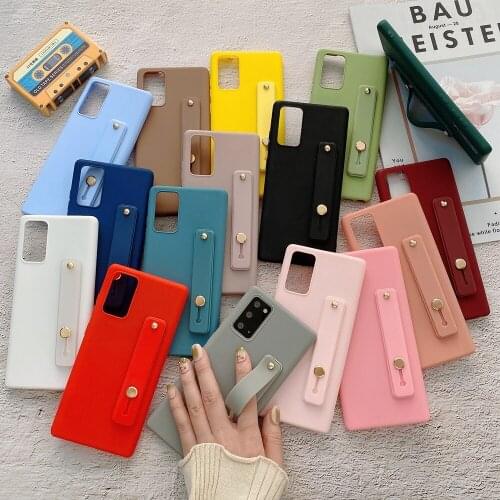 Phone Holder Case For OPPO A92 A72 A52 A91 A8 A1K K3 A3 A59 A57 A39 A37 Realme C2 X Cover Wrist Hand Strap Soft TPU Case Coque