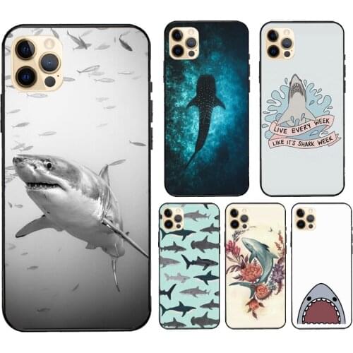 Ocean Fish Sharks Case For iPhone 11 Pro Max 12 mini Coque For iPhone XR X XS Max SE 2020 6S 7 8 Plus