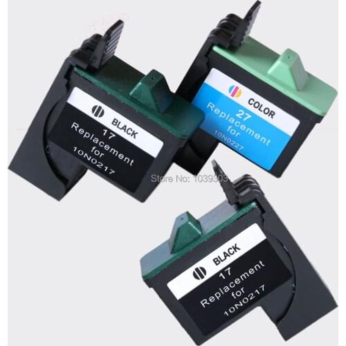 2x Ink Cartridge Compatible For Lexmark 17 27 Black Color For Lexmark17 27 for i3 X1100 X1150 X1270 X2250 X75 Z13 Z23 Z34 Z515 Z