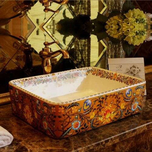 Jingdezhen Bathroom ceramic sink wash basin Porcelain Counter Top Wash Basin Bathroom Sinks laundry room sink