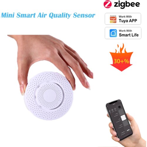 Tuya Zigbee 3.0 Air HCHO VOC CO2 Temperature Sensor Humidity Sensor Security Protection APP Alarm Real-Time Push Home Automation