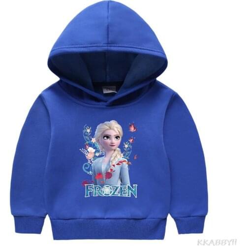 Disney Frozen children hooded fleece winter private children with velvet long sleeve T-shirt with thick coat coat