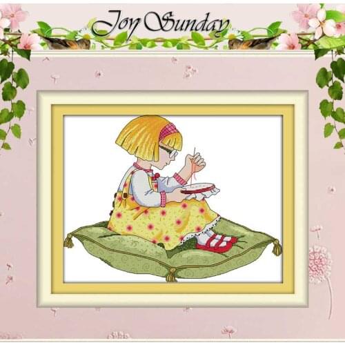 A Girl With Embroidered Cross Stitch 11CT 14CT counted Cross Stitch Set Wholesale DIY Cross-stitch Kit Embroidery Needlework